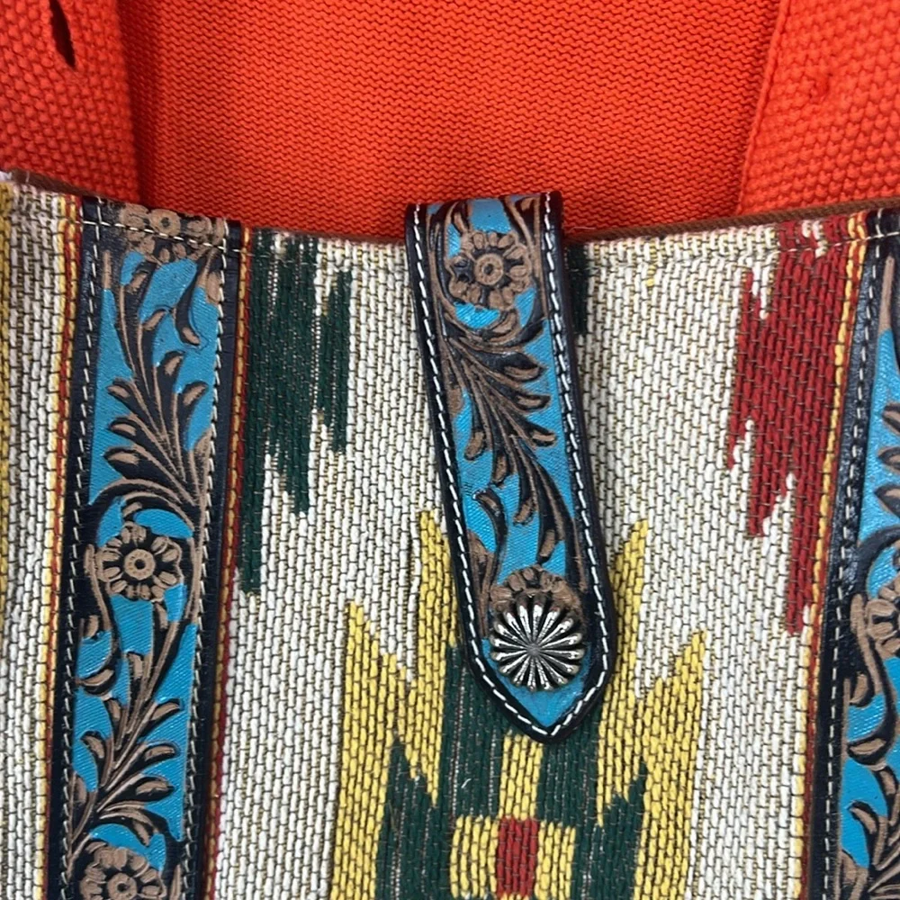 Myra Bag Beaming & Bright Hand-Tooled Bag aztec embroidered Crossbody bag